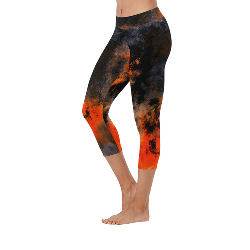 abstraction colors Women's Low Rise Capri Leggings (Invisible Stitch) (Model L08)