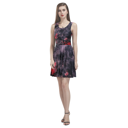 abstraction colors Thea Sleeveless Skater Dress(Model D19)