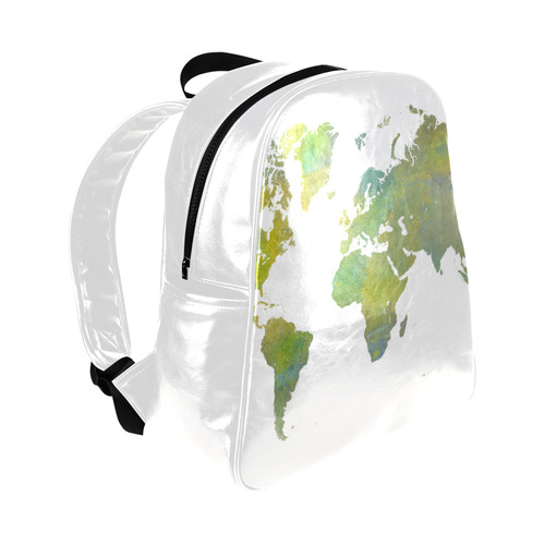 map of the world Multi-Pockets Backpack (Model 1636)