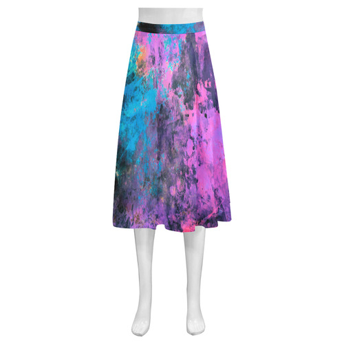 abstraction colors Mnemosyne Women's Crepe Skirt (Model D16)