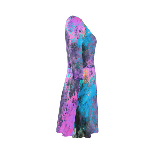 abstraction colors 3/4 Sleeve Sundress (D23)