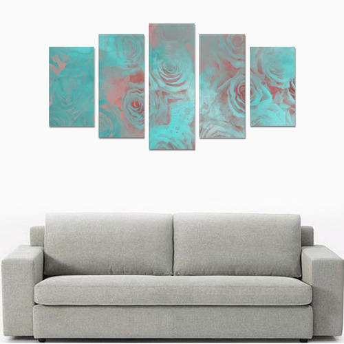 flowers roses Canvas Print Sets A (No Frame)