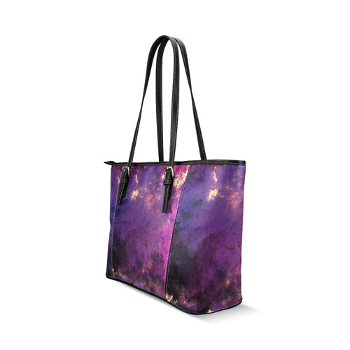 abstraction colors Leather Tote Bag/Large (Model 1640)