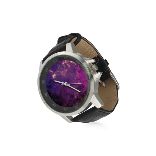 abstraction colors Unisex Stainless Steel Leather Strap Watch(Model 202)