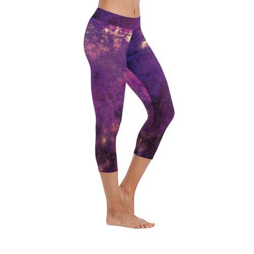 abstraction colors Women's Low Rise Capri Leggings (Invisible Stitch) (Model L08)