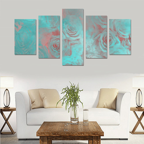 flowers roses Canvas Print Sets C (No Frame)