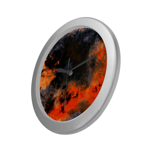 abstraction colors Silver Color Wall Clock
