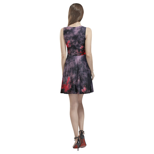 abstraction colors Thea Sleeveless Skater Dress(Model D19)