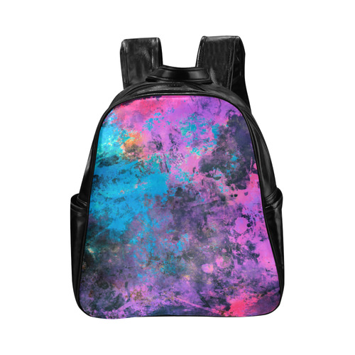 abstraction colors Multi-Pockets Backpack (Model 1636)