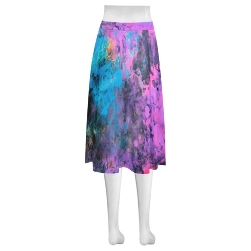 abstraction colors Mnemosyne Women's Crepe Skirt (Model D16)