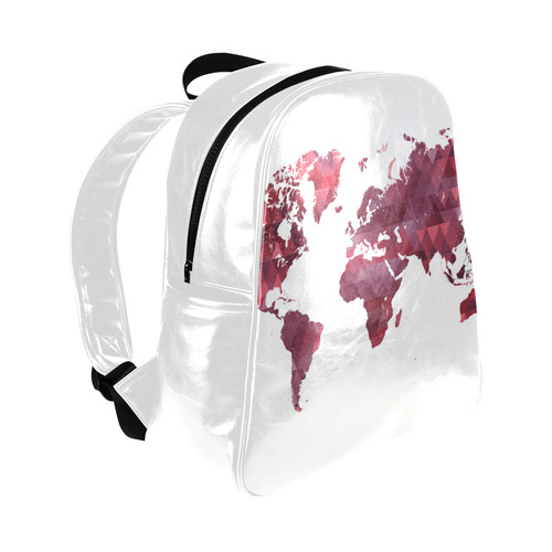 map of the world Multi-Pockets Backpack (Model 1636)