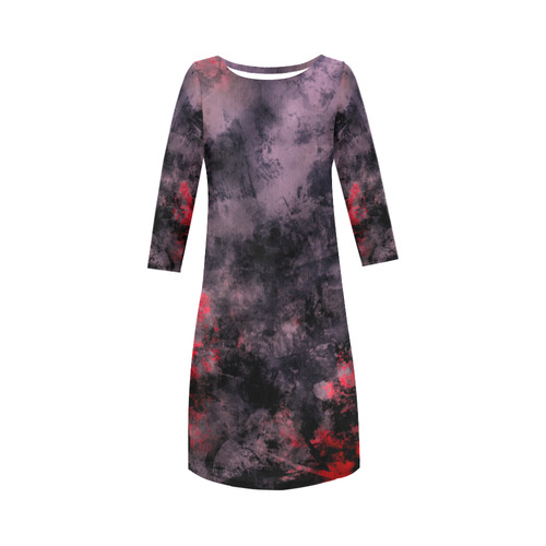 abstraction colors Round Collar Dress (D22)