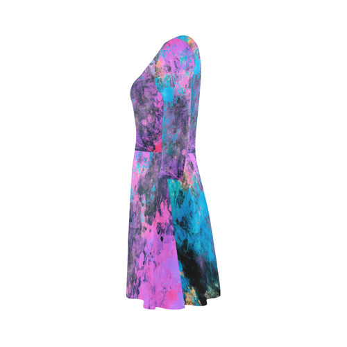 abstraction colors 3/4 Sleeve Sundress (D23)