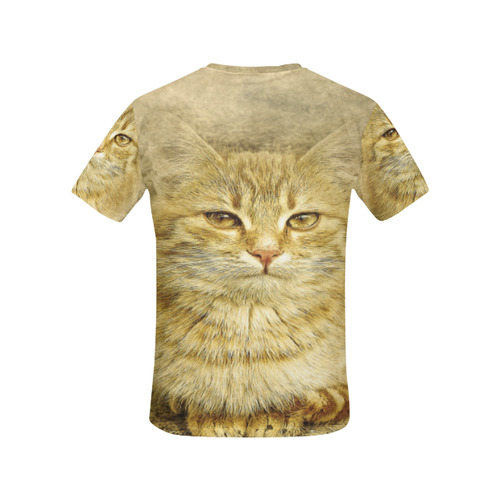 Orange Tabby Cat All Over Print T-Shirt for Women (USA Size) (Model T40)