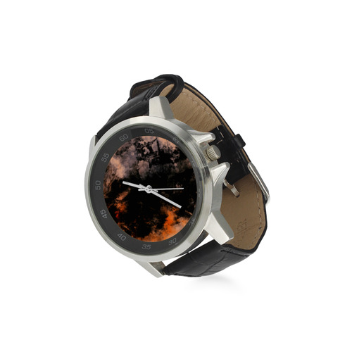 abstraction colors Unisex Stainless Steel Leather Strap Watch(Model 202)