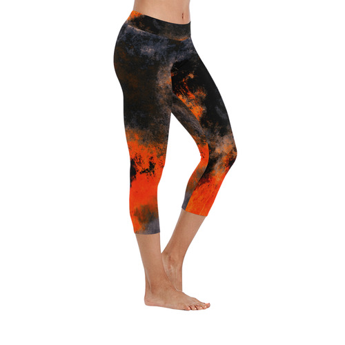 abstraction colors Women's Low Rise Capri Leggings (Invisible Stitch) (Model L08)