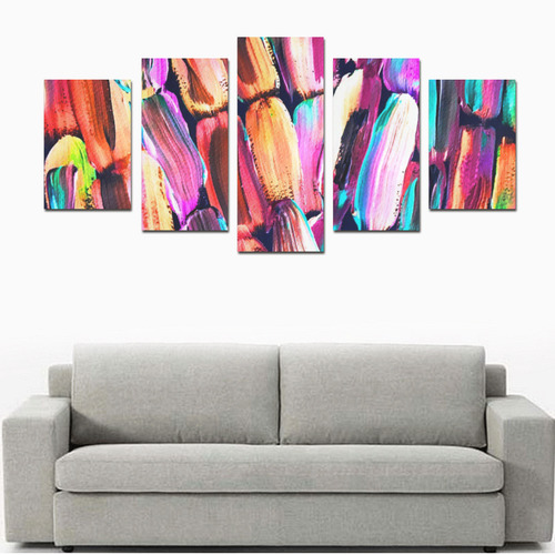 Neon Sugarcane Canvas Print Sets D (No Frame)