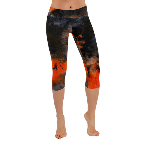 abstraction colors Women's Low Rise Capri Leggings (Invisible Stitch) (Model L08)