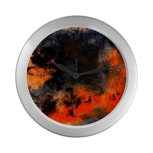 abstraction colors Silver Color Wall Clock