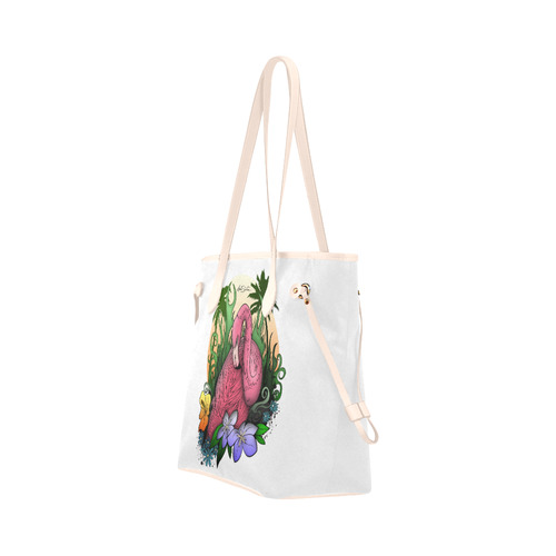 Flamingo Clover Canvas Tote Bag (Model 1661)