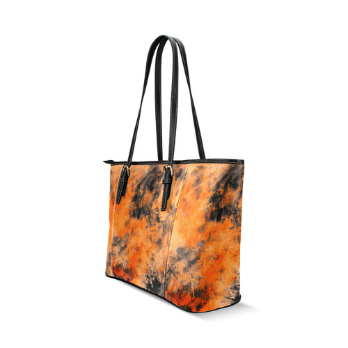 abstraction colors Leather Tote Bag/Large (Model 1640)