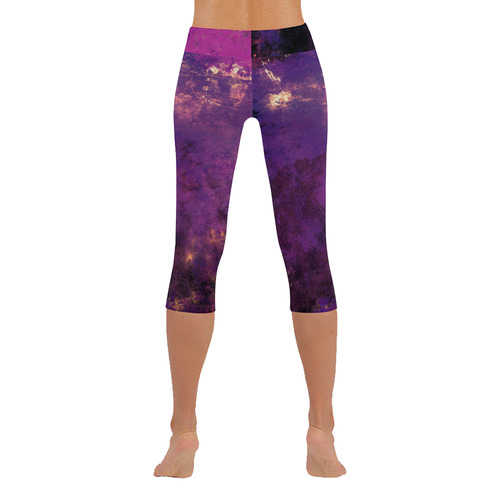 abstraction colors Women's Low Rise Capri Leggings (Invisible Stitch) (Model L08)