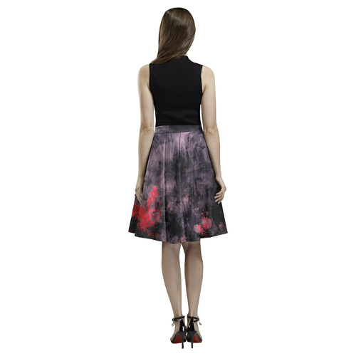 abstraction colors Melete Pleated Midi Skirt (Model D15)