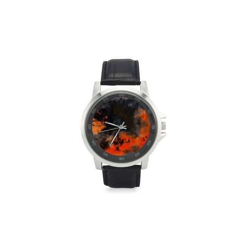 abstraction colors Unisex Stainless Steel Leather Strap Watch(Model 202)