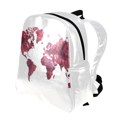 map of the world Multi-Pockets Backpack (Model 1636)