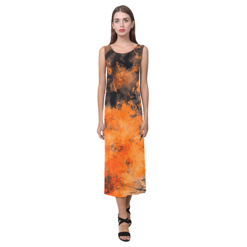 abstraction colors Phaedra Sleeveless Open Fork Long Dress (Model D08)
