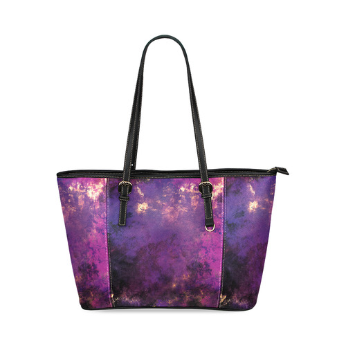 abstraction colors Leather Tote Bag/Large (Model 1640)