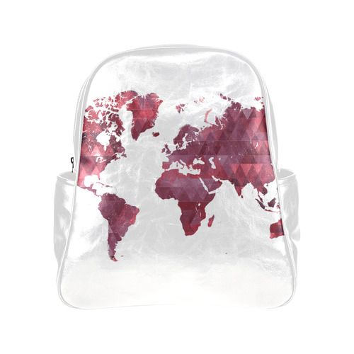 map of the world Multi-Pockets Backpack (Model 1636)