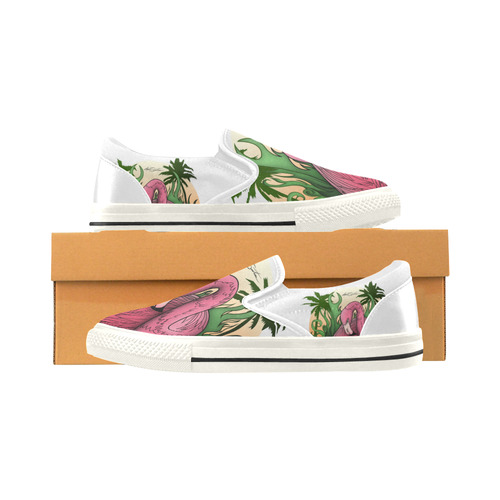 Flamingo Slip-on Canvas Shoes for Kid (Model 019)