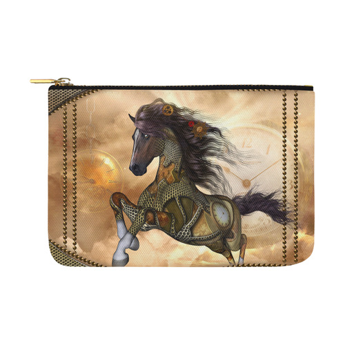 Aweseome steampunk horse, golden Carry-All Pouch 12.5''x8.5''