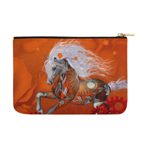 Wonderful steampunk horse, red white Carry-All Pouch 12.5''x8.5''