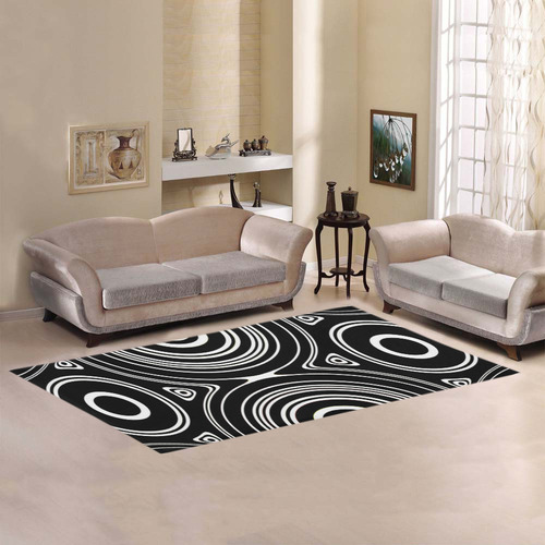 Concentric Circle Pattern Area Rug 7'x3'3''