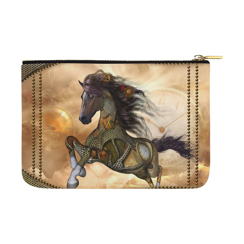 Aweseome steampunk horse, golden Carry-All Pouch 12.5''x8.5''