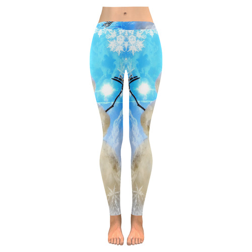 let it snow leggings Women's Low Rise Leggings (Invisible Stitch) (Model L05)