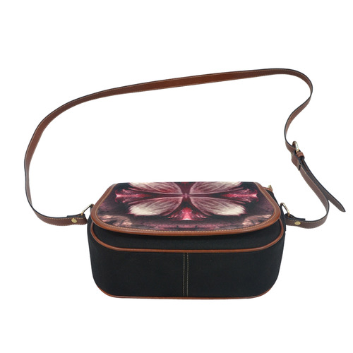 burgundy fractal saddle bag Saddle Bag/Small (Model 1649)(Flap Customization)