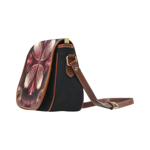 burgundy fractal saddle bag Saddle Bag/Small (Model 1649)(Flap Customization)