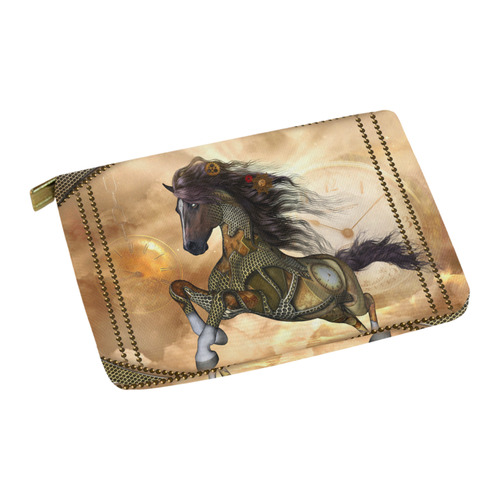 Aweseome steampunk horse, golden Carry-All Pouch 12.5''x8.5''