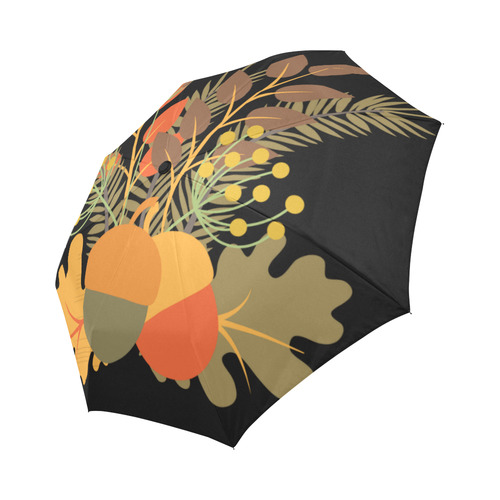 Autumn Floral Red Gold Acorns Leaves Auto-Foldable Umbrella (Model U04)