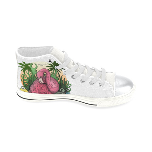 Flamingo High Top Canvas Shoes for Kid (Model 017)