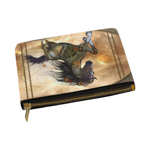 Aweseome steampunk horse, golden Carry-All Pouch 12.5''x8.5''