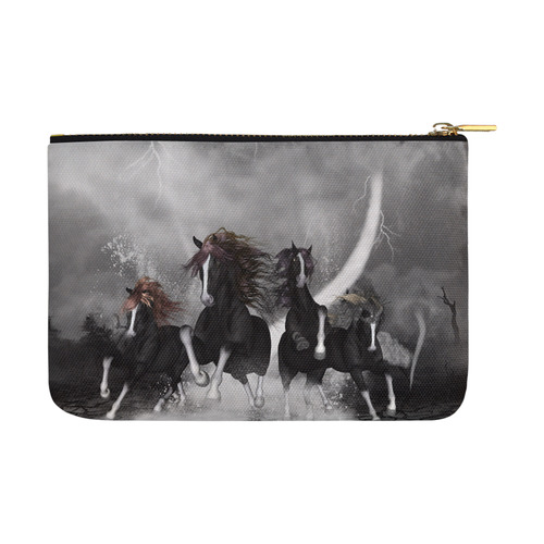 Awesome running black horses Carry-All Pouch 12.5''x8.5''