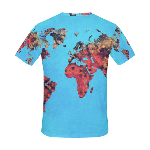 map of the world All Over Print T-Shirt for Men (USA Size) (Model T40)