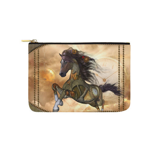 Aweseome steampunk horse, golden Carry-All Pouch 9.5''x6''