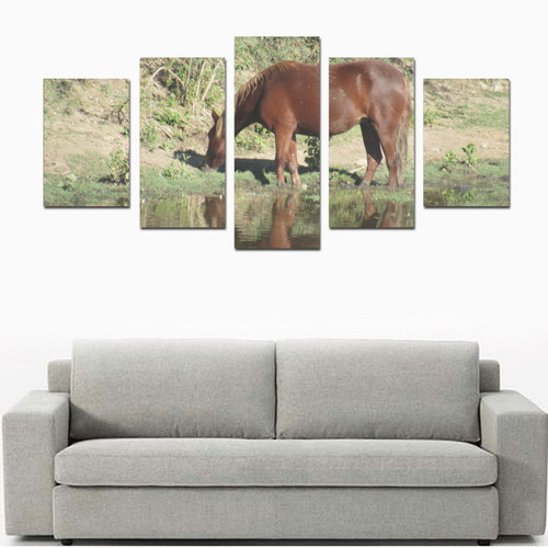 Wild Horse Reflection Canvas Set by Martina Webster Canvas Print Sets D (No Frame)