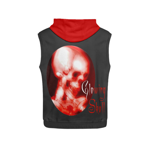 glowing skull sleeveless pullover hoodie All Over Print Sleeveless Hoodie for Men (Model H15)