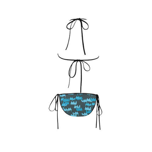 camelflage blue Custom Bikini Swimsuit